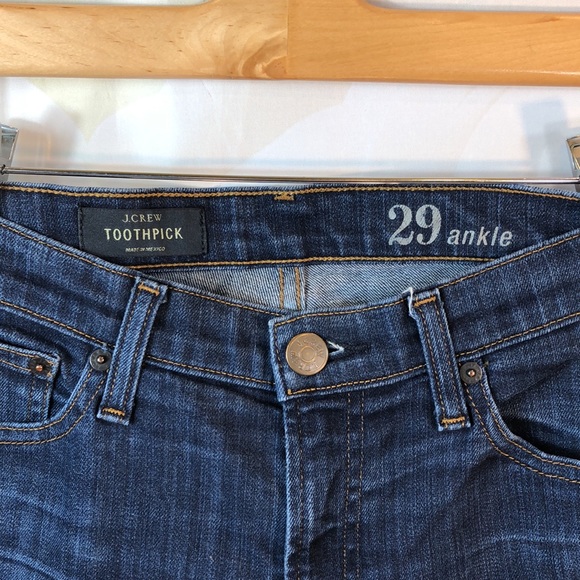 J Crew Toothpick Blue Jeans Skinny Ankle Pants Size 29 - Picture 2 of 7